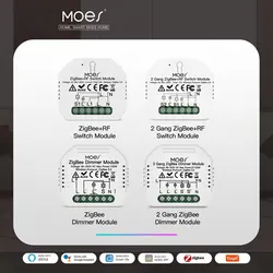 MOES ZigBee 3.0 Smart Light Switch Relay Module 1/2/3 Gang Smart Life/Tuya Control, 2MQTT Setup with Alexa Google Home Yandex