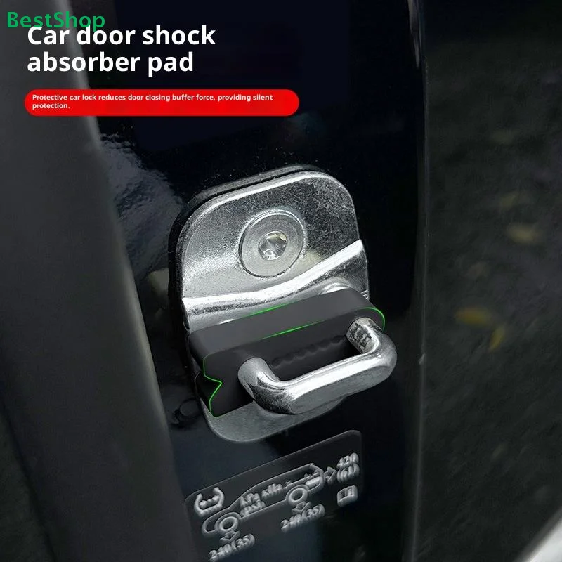 〔R〕Universal Car Door Lock Shock Absorption Buffer - Silicone Silent Pad for Noise Reduction & Anti-Rattling (4PCS Set)