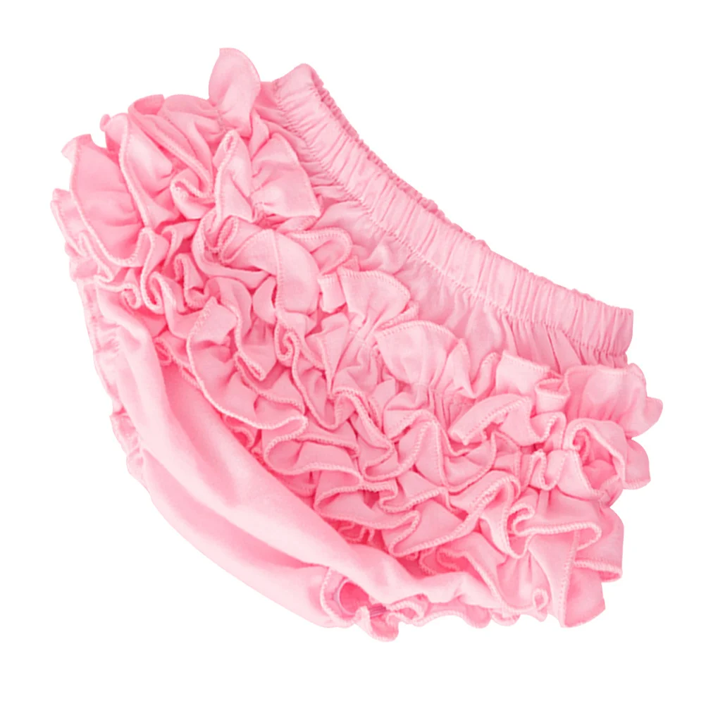 

Baby Girl Ruffle Lace Pure Cotton Panties Diaper Cover Pink Size S Lightweight Breathable Baby Girl Diaper Cover Bloomers