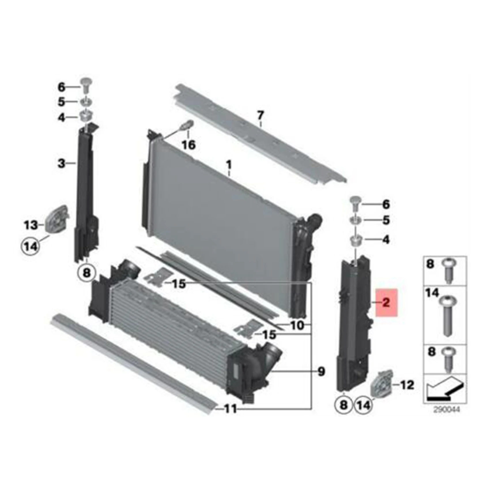 1 Pair For -BMW F30 328I 335I F32 428I 435I Right And Left Radiator Bracket 17117600537 17117600536 New