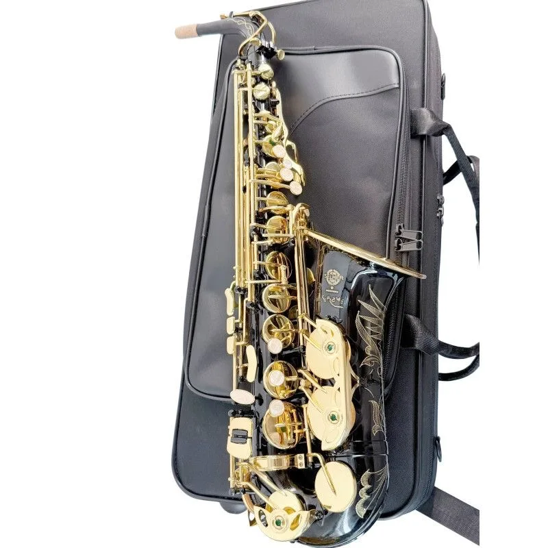 French tenor saxophone in E-flat, premium edition, black nickel gold, with complete accessories