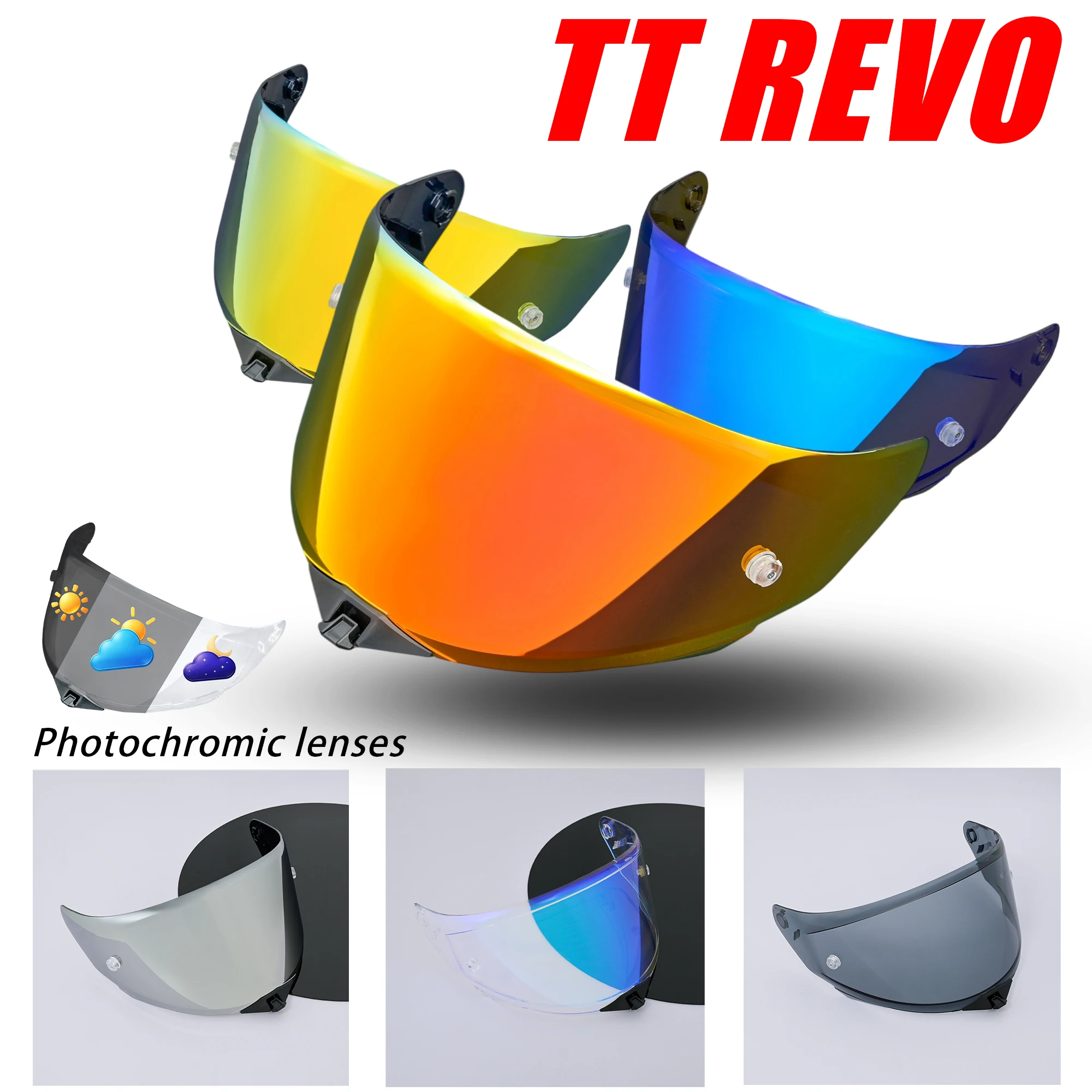 TT Revo Helmet Visor for KYT TT Revo Helmets Replacement Lens Shield Windshield Casco Moto Visera Accessories Glasses Lens