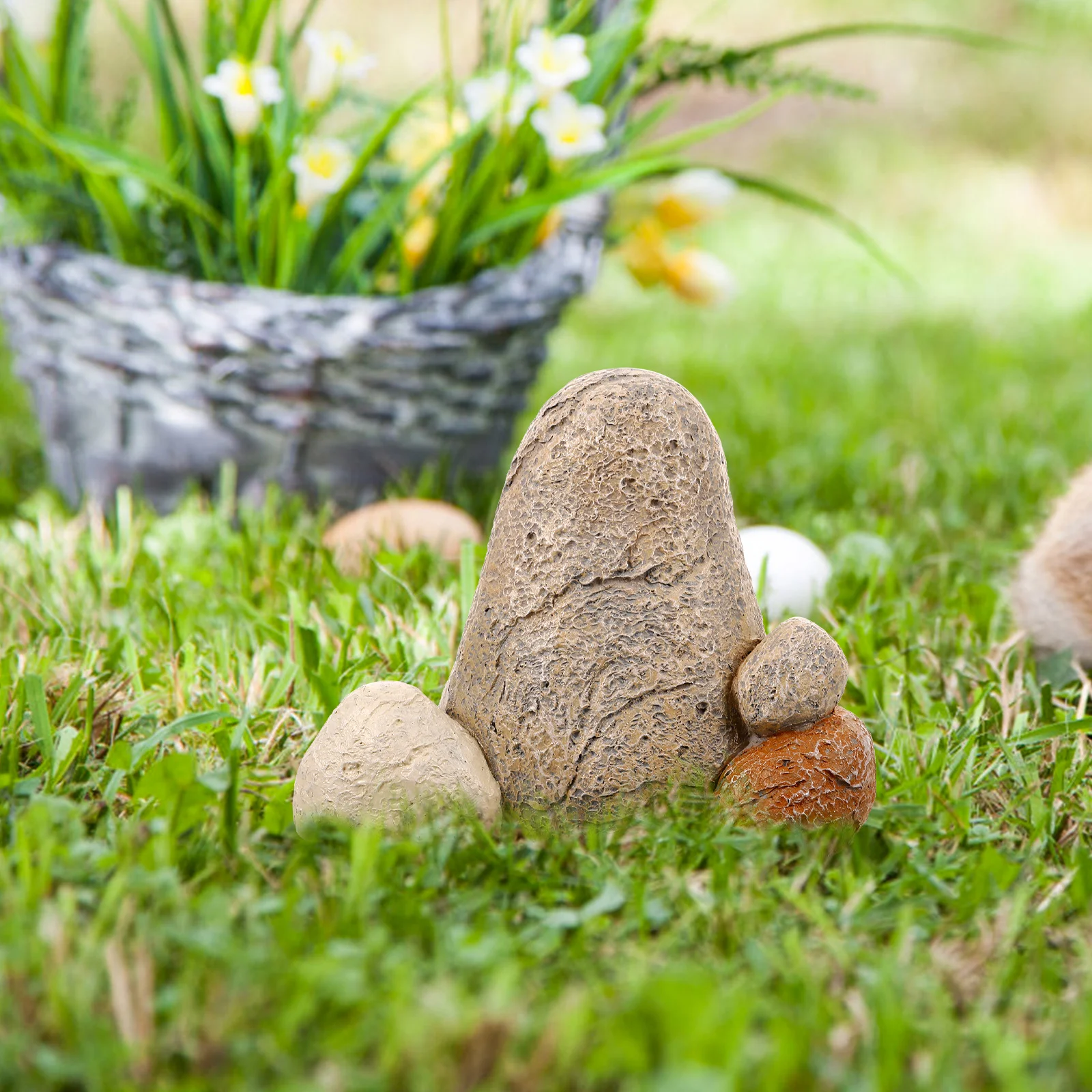 

Resin Hider Garden Holder Stone Shape Key Holder For Outside Storage Box Garden Decor Outdoor Security House Key Vase