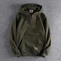 Loose Male Hoodie Solid Autumn Emo Luxury Designer Aesthetic Simple Y2k Vintage Men's Hooded Sweatshirt High Quality Cotton Warm