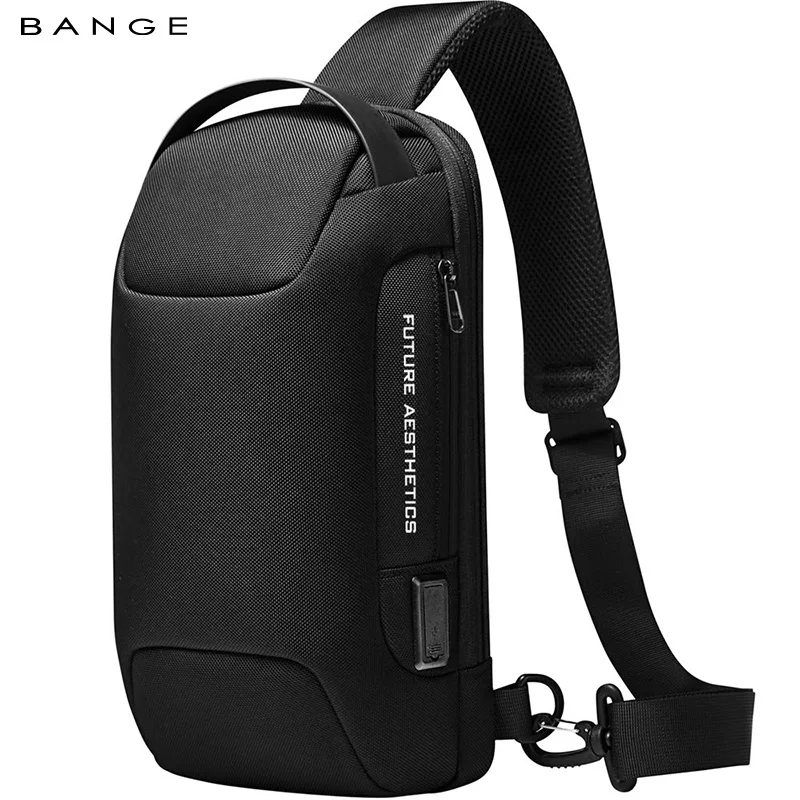 

BANGE Business Crossbody Bag Men Portable Shoulder Messenger Bags Male Waterproof Travel Short Trip Chest Bag For 9.7 Inch iPad