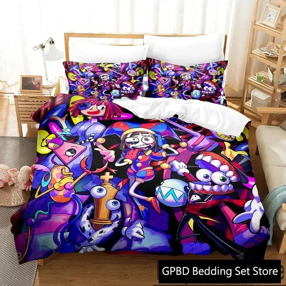 

3D Print Cartoon Amazing Digital Circus Bedding Set Boys Girls Twin Queen King Size Duvet Cover Pillowcase Bed boys Adult