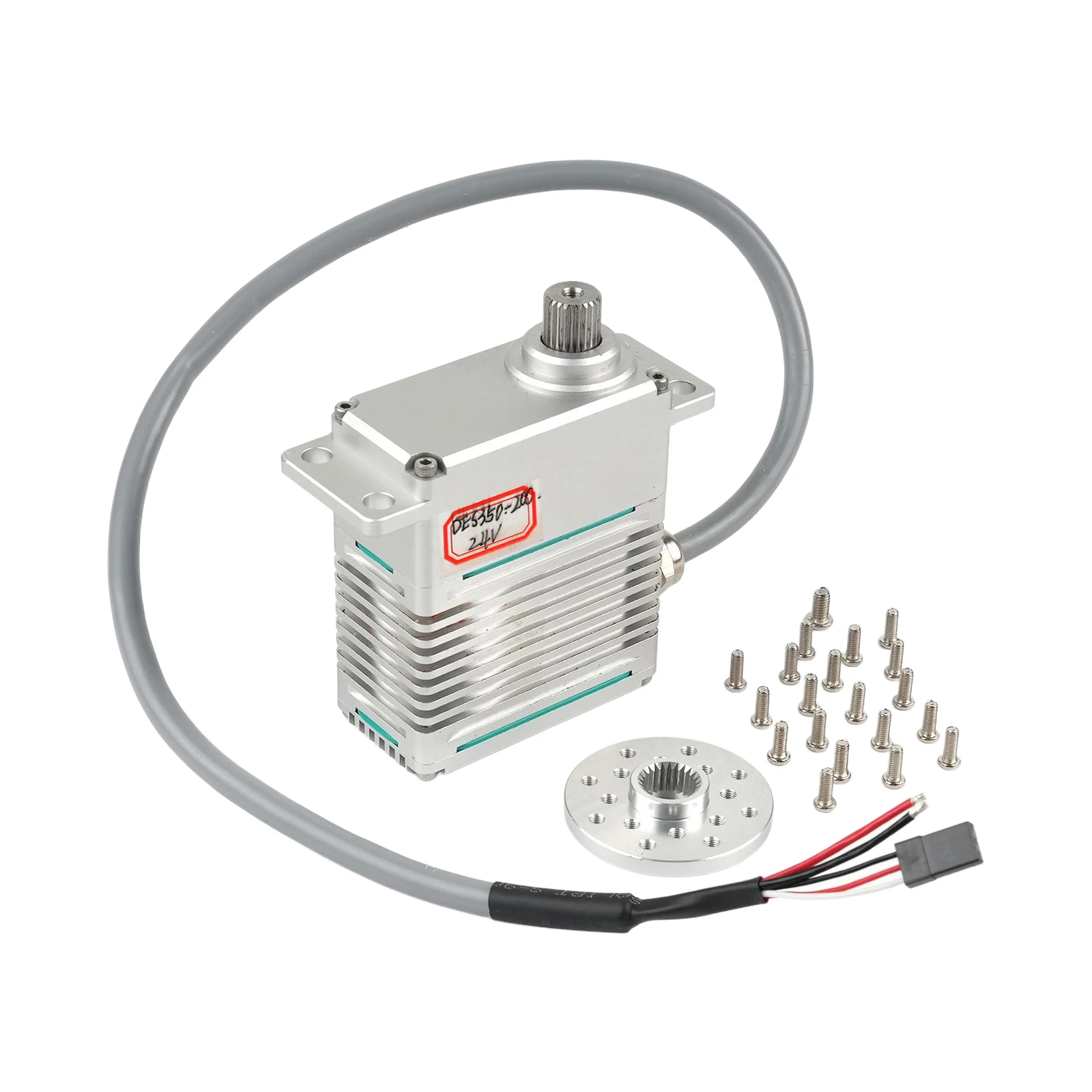 Dsservo IP67 Waterproof 350KG.CM 12V/24V 477g CNC Digital Brushless PWM Servo DES350 High Torque Servo Steel Gear UAV Metal Horn view 4