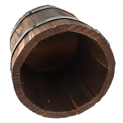 Garden Pots vintage Wooden Round Vintage Flower Vase durable Flower Pot Rustic Wood Bucket multifunction