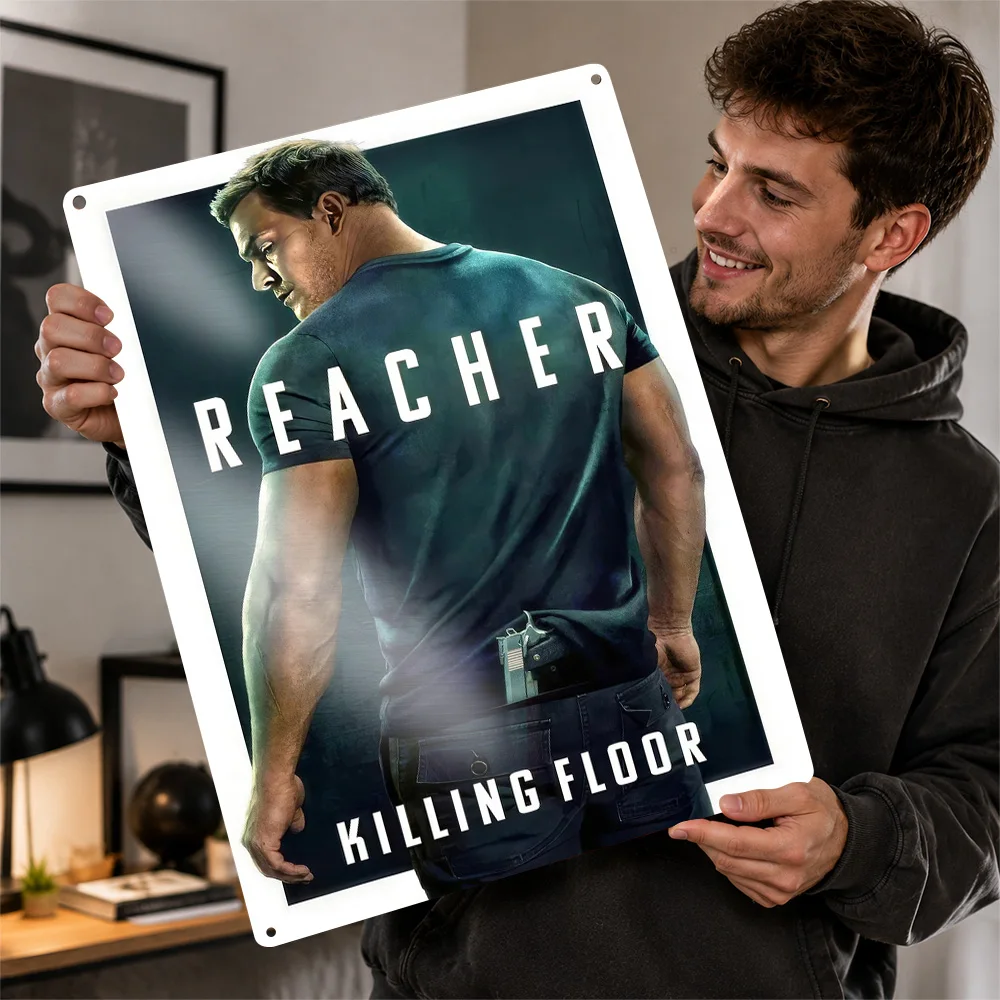 Reacher Killing Floor Crossover Printed Poster Customized Metal Sign Crime Drama Design Wall Art For Entertainment Space Decor