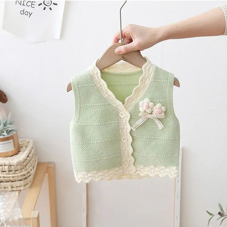 Girls' Sweaters, Vests, Cardigans Small Fragrant Style, Baby Spring and Autumn New Styles, Children's and Baby Knitwear
