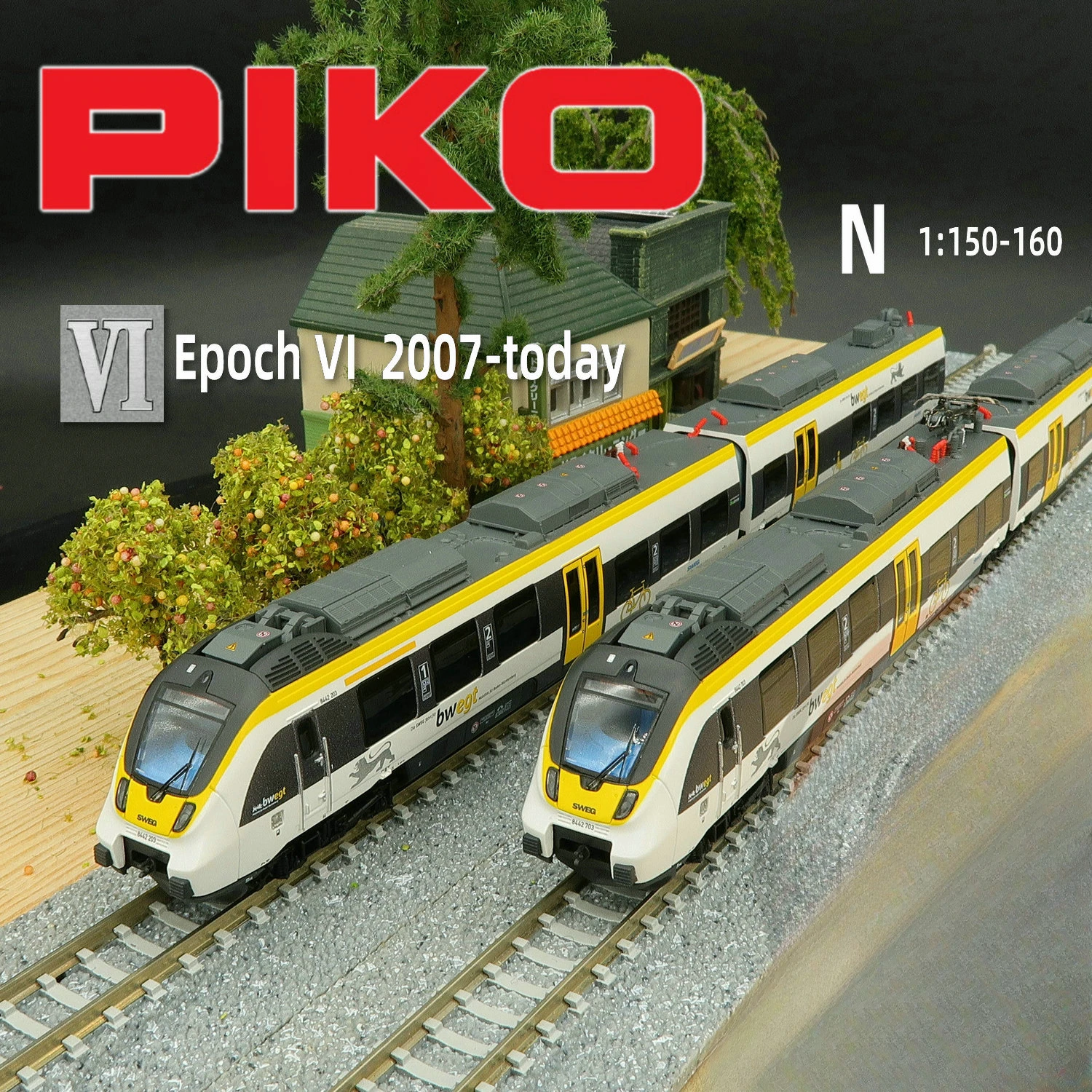 PIKO Train Model N Type 1/160 40209 TALENT2 Intercity Train DC Version Four Section Train Toy Set