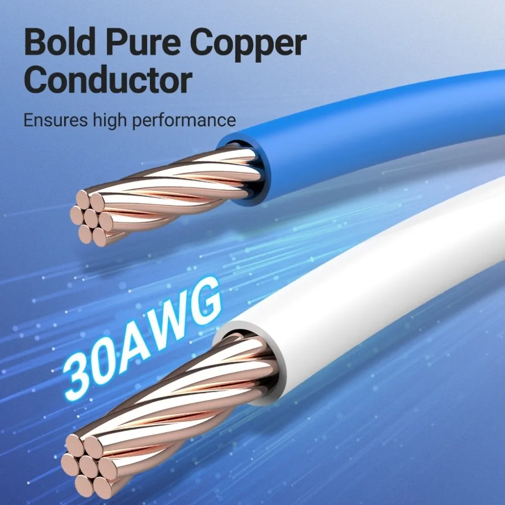 Copper Wire Ethernet Extension Cord Double Shield 2000MHz CAT8 Ethernet Cable Round Head High Speed Cat 8 Patch Cable Computer