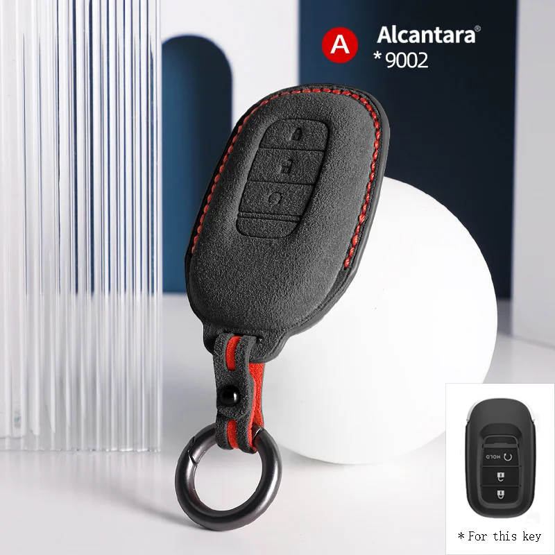 

Alcantara Car Key Case Cover For Honda CRV Civic Accord 2023 Keychain Accessories