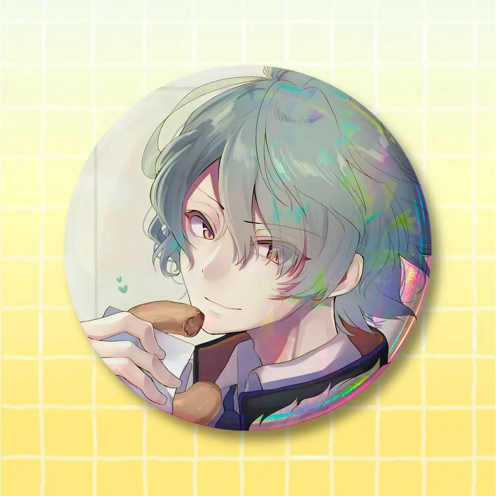 C-Collar Malice Takeru Sasazuka Button Supplies Round Badge Pins Clothes Decor Metal Pin Back Cover, Metal Cover Laser Film