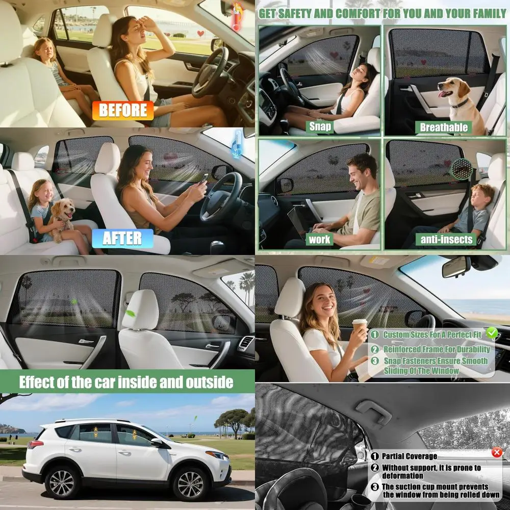 

Комплект из 4 шторок на боковые окна для CR-V 2017-2022, сетчатый материал, защита от УФ-излучения для ребенка, идеально подходит для кемпинга и дневного сна