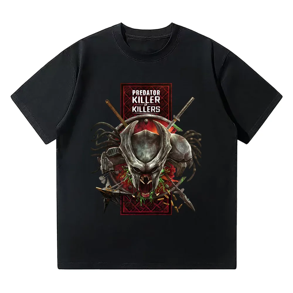 

Men's best-selling Japanese anime top Predator Killer 2 movie print T-shirt short-sleeved retro high-quality clothing