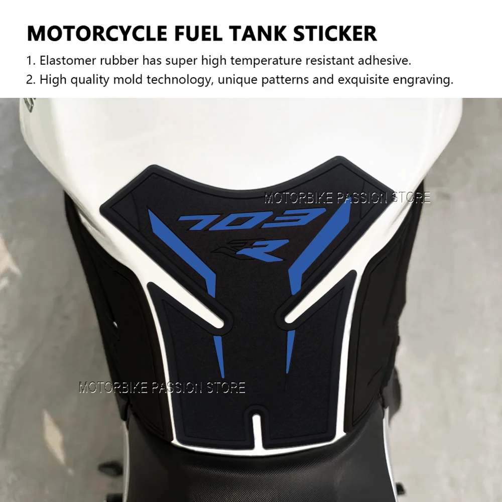 Bantalan Tangki Bahan Bakar untuk ZONTES 703RR 703-RR Pegangan Tangki Sepeda Motor dan Stiker Pegangan Lutut Karet untuk Aksesori RR 703