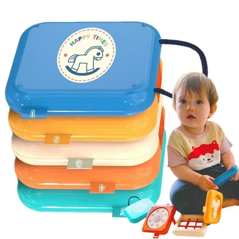 Juguete de cubo ocupado plegable con rompecabezas de espejo, juguete apilable multifuncional, tablero sensorial poliédrico Montessori, Motor fino