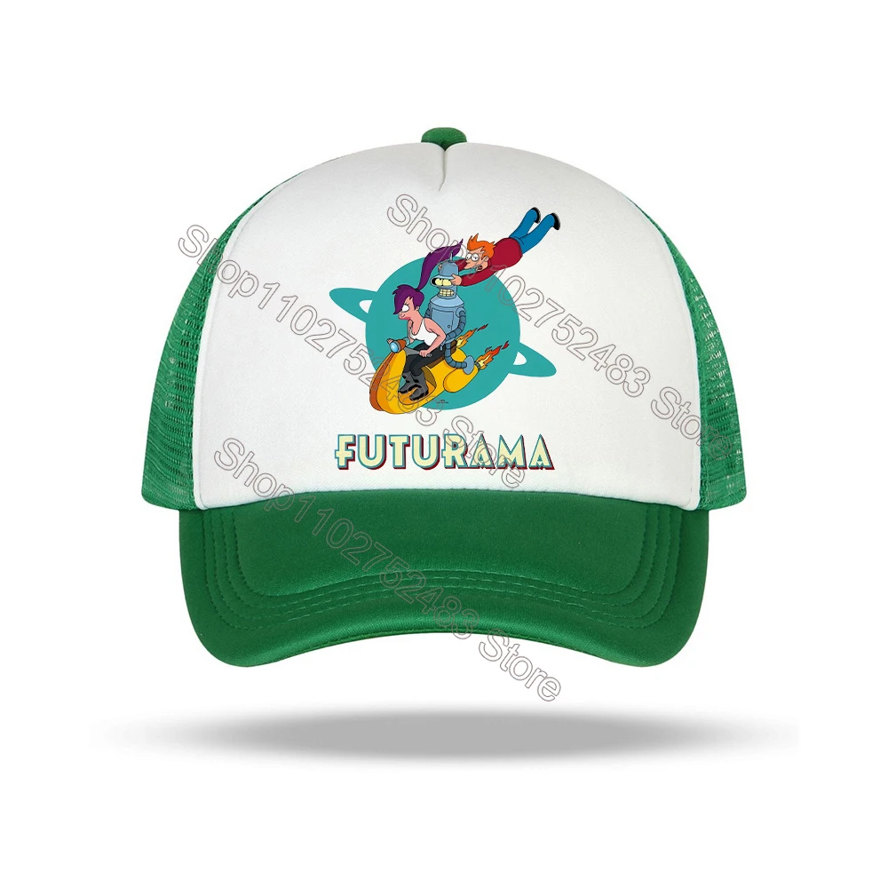 Futurama Cap Boys Girls Cartoon Print Mesh Cap Kawaii Sun Hat Cute Anime Outdoors Casual Sports Cap Children\'s Birthday Gifts