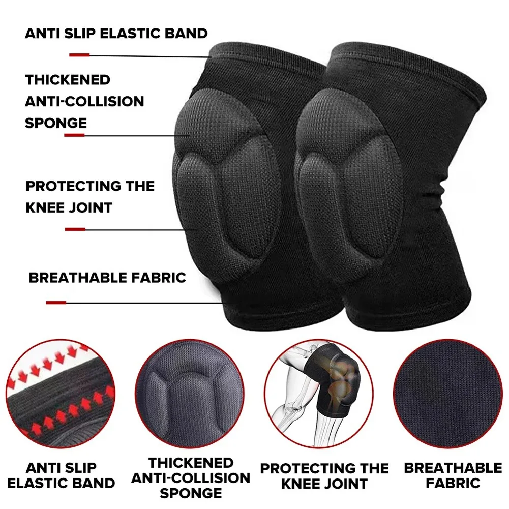 Thicken Knee Pads For Men Women Outdoor Sports Protection Knee Brace With Anti-collision Shell Sponge Breathable Knee Support