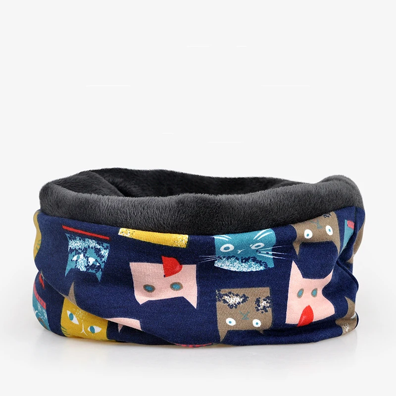 قبعة محبوكة بنمط قطة لطيفة مع عزل مخملي مزدوج الطبقة لتعزيز شكل الوجه وجعلها تبدو صغيرة ومتعددة الاستخدامات