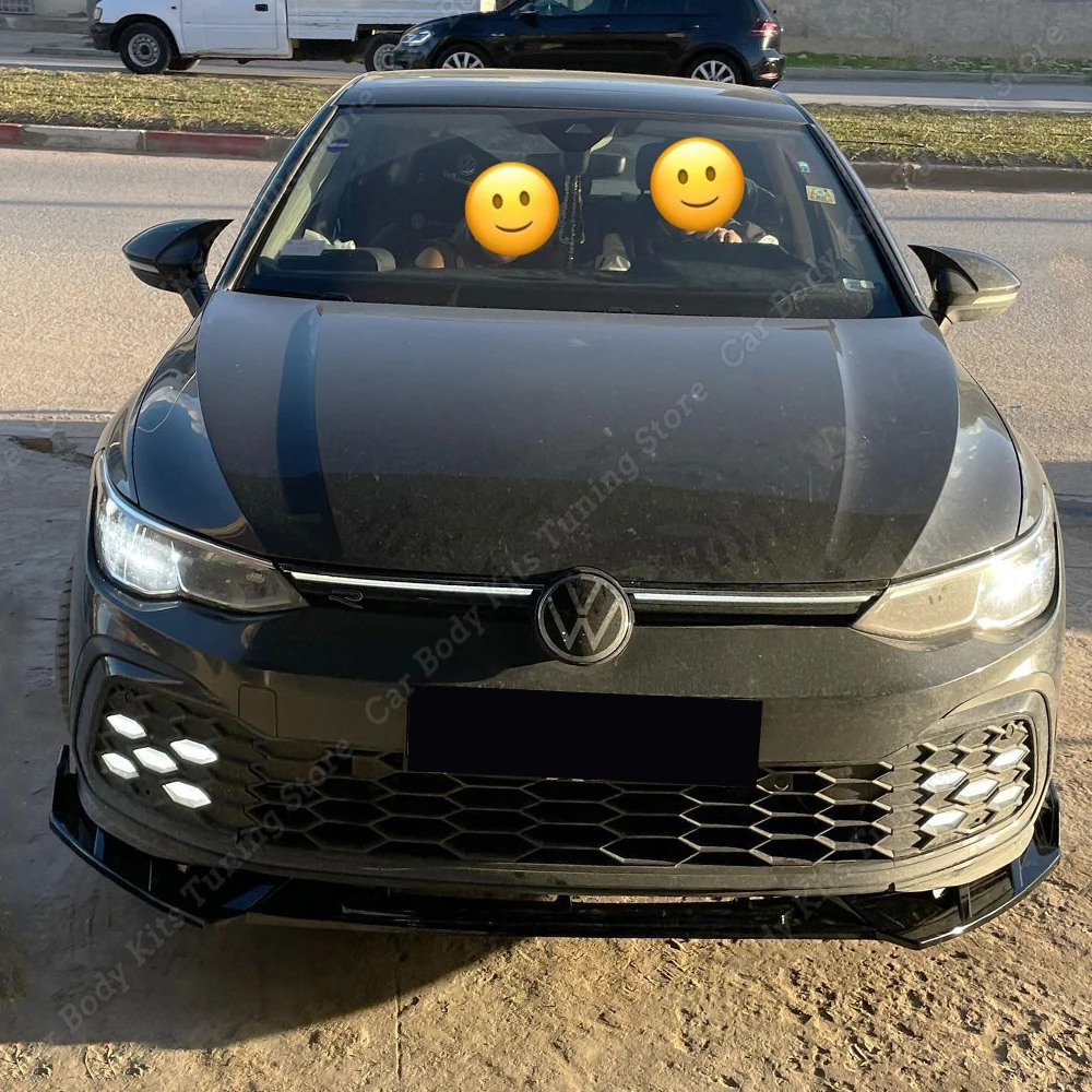 

Передний бампер для Volkswagen Golf MK8 2019-2023 GTI GTD GTE R-Line, предварительно линейный нижний сплиттер, диффузор, внешняя защитная накладка