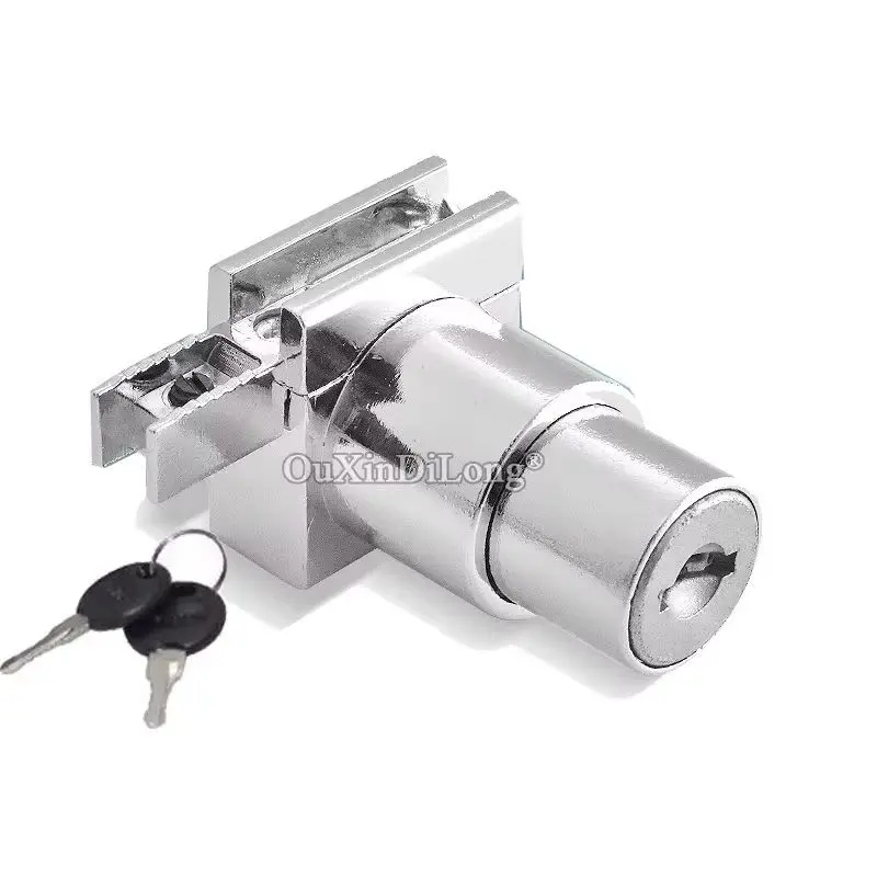 HOT 10PCS Zinc Alloy Glass Cabinet Sliding Door Locks Jewelry Showcase Display Cabinet Chute Locks Keys Alike/Keys Different