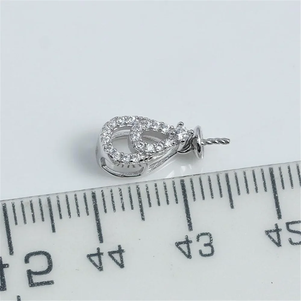 S925 Sterling Silver Pearl Pendant Setting, DIY Empty Bezel Cup Jewelry Supplies for Craft Making, Hollow Prong Pendant Findings