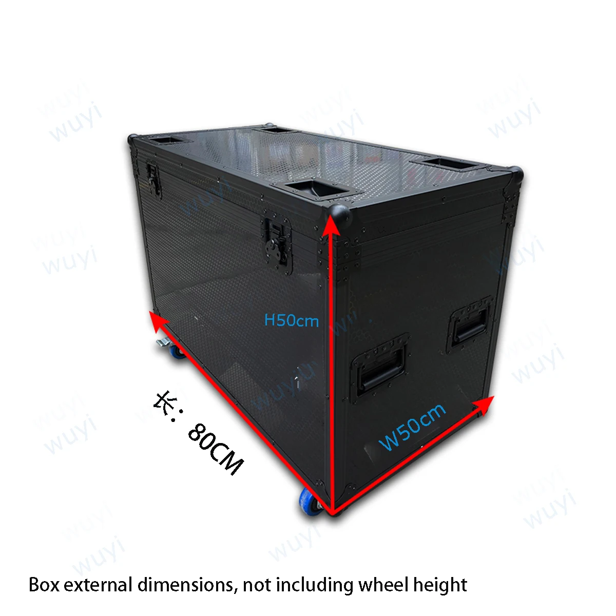 Big Customized Flight Case All Black Colorful Flycase Stage Equipment Aluminum Alloy Box Air Wire Shockproof Trunk with Wheels