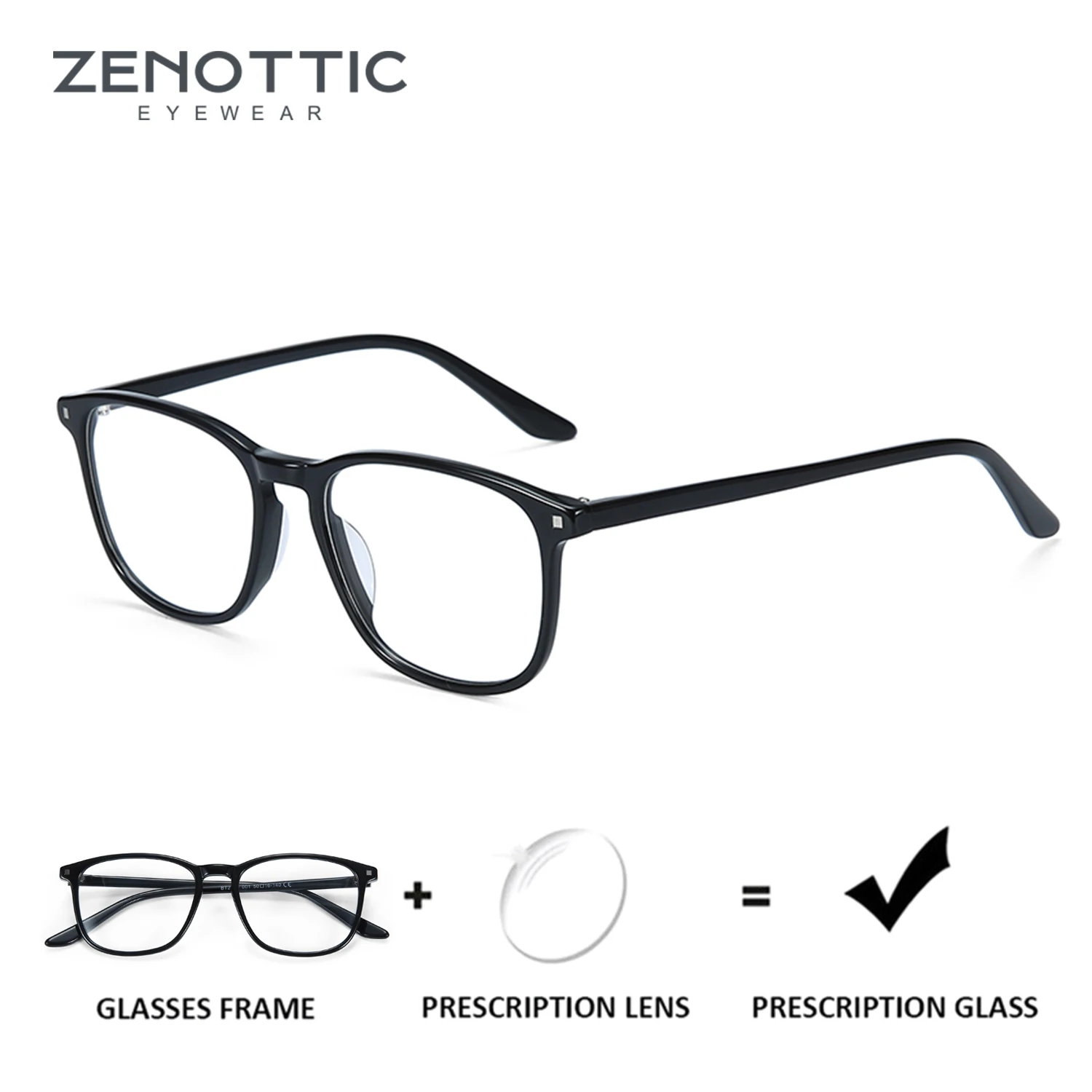 

ZENOTTIC Acetate Prescription Progressive Glasses Women Anti Blue Light Photochromic Custom Eyewear Frame Myopia Eyeglasses Men