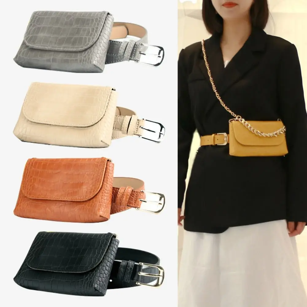 Ins الكورية نمط المرأة الخصر حقيبة انفصال محفظة حزام المغلف الخصر حقيبة بولي بلون بلون المرأة حقيبة بحزام المرأة