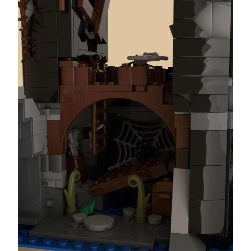 847PCS Moc Abandoned Wolfpack Tower Architecture Model Building Blocks DIY Creative Assembly Bricks Toy MOC-66312