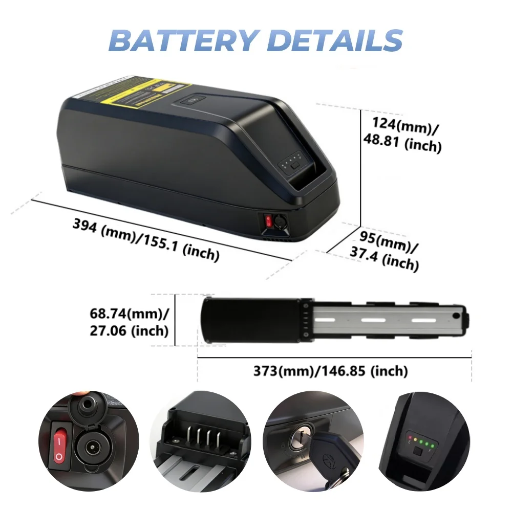 Upgrade 36V 48V Lithium Battery for Duotts C29 S26 BK29 Hitway Mukkpet E-Bike,  Connector 500W-750W Power for Electric Bicycle view 4
