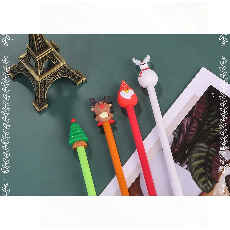 24 Pcs Creative Cartoon Reindeer Gel Pens Set Office Stationery for Students Cute Writing Supplies