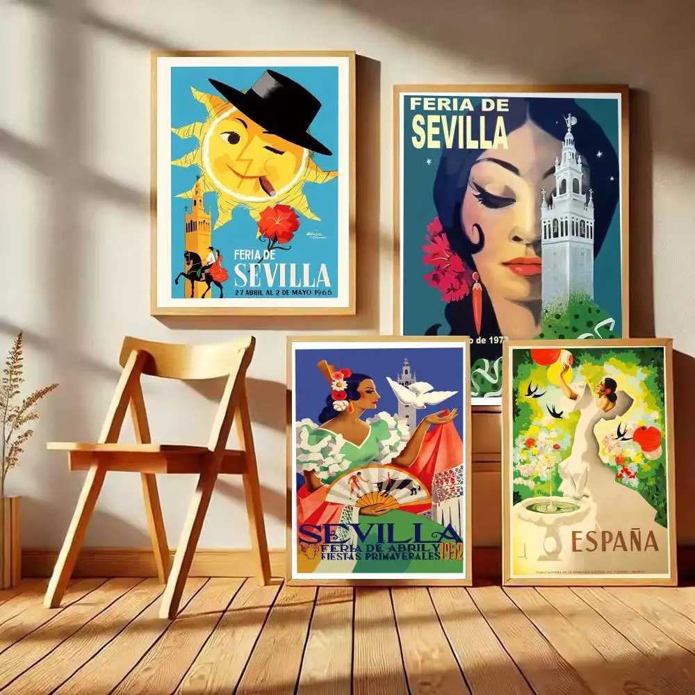 Spain Seville April Fair Design Poster Self-adhesive Art Wat