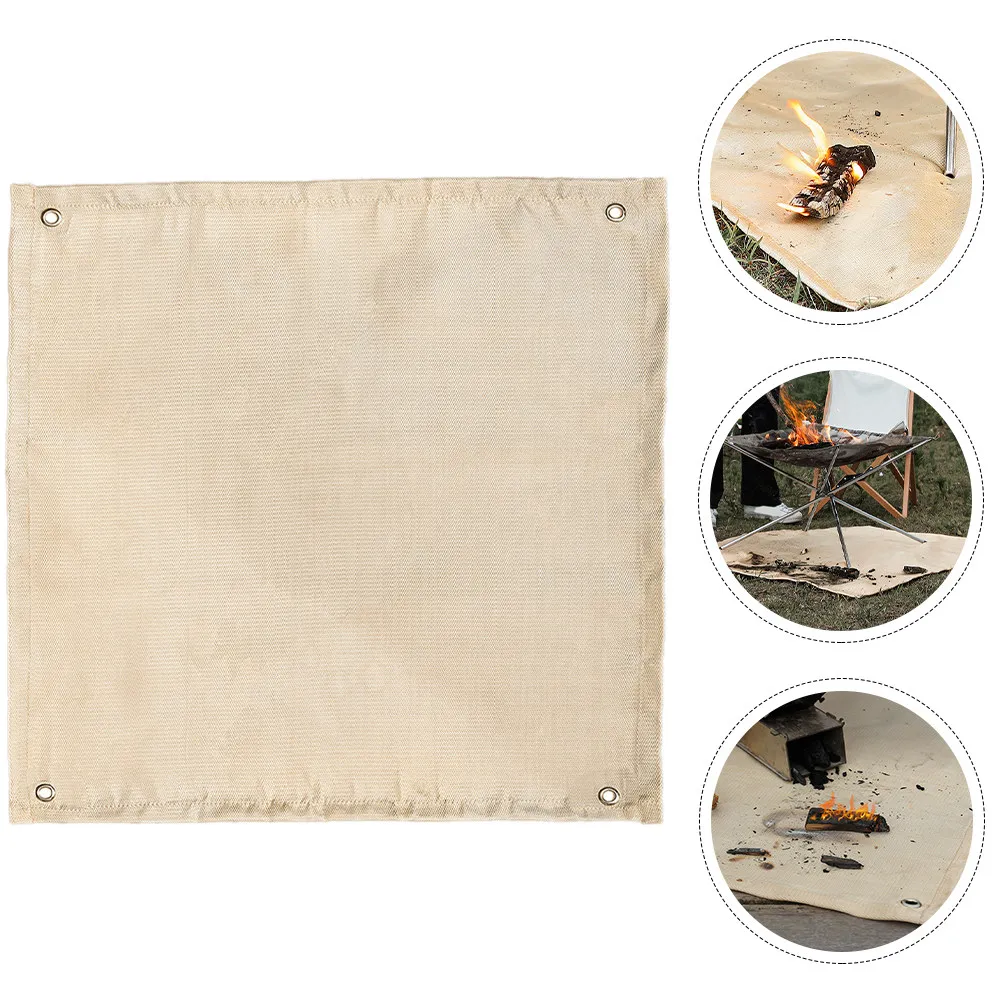 

Outdoor Fireproof Blanket Fiberglass Fire Resistant Mat for Campfire Grill Deck Floor Protection Portable Foldable Fire Mat