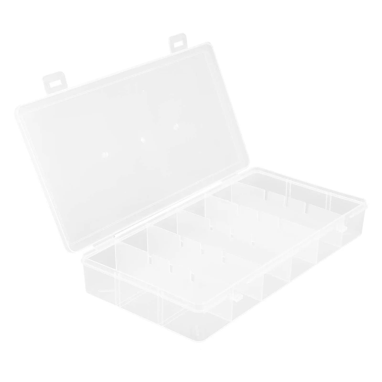 

2Pcs Rectangular Storage Box Transparent Small Parts Organizer Detachable Multi-Grid Easy Clean Maintain Small Parts Organizer