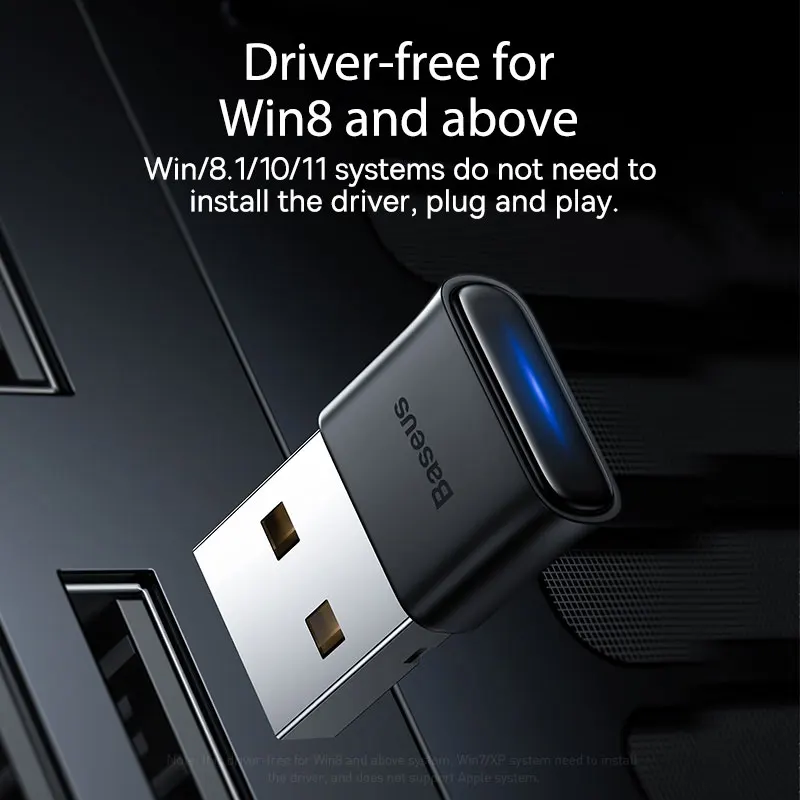 Baseus USB بلوتوث محول بلوتوث 5.1 الموسيقى استقبال الصوت الارسال للكمبيوتر المتكلم المحمول ماوس لاسلكي USB الارسال #5