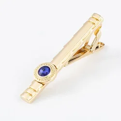 Red Rhinestone Copper Metal Tie Clip Light Luxury Fashion Men's Women's Formal Attire Suit Accessories Banquet Clothing Gifts