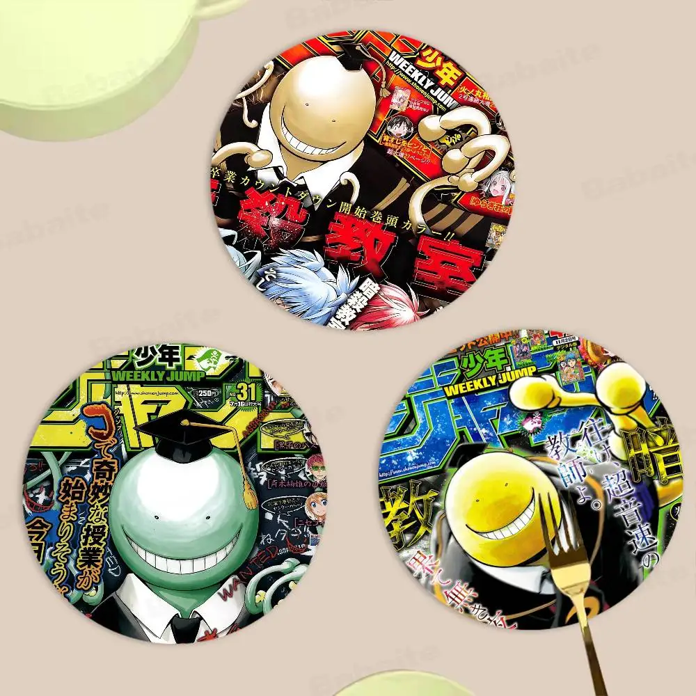 Anime Assassination Classroom Round Coasters Insulated Durable Cups Coffee Coaster Plate Mats Home and Decoration Kitchen