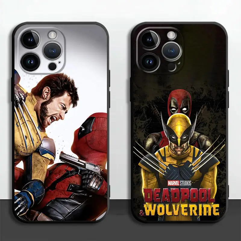 Marvel Deadpool And Wolverine Phone Case for Apple iPhone 16 15 14 13 12 11 pro Max 13 12 Mini XS XR X 7 8 plus Silicone Cover