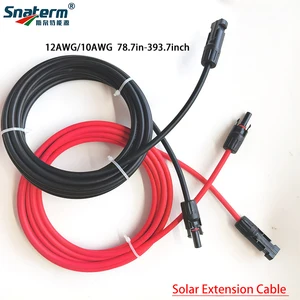 1 Pasang Kabel Ekstensi Surya Ujung Ganda Merah dan Hitam dengan Konektor 2-10 Meter 4mm2 / 6mm2 Kabel Panel Surya Kawat Fotovoltaik 10 dupleks kabel penjualan terbaik - №