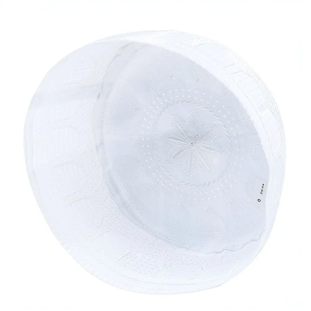 Muslim Hat Men Embroidery Craftsmanship Islamic Prayer Cap Breathable Cotton Ethnic Style Skull Cap Comfortable Headwear