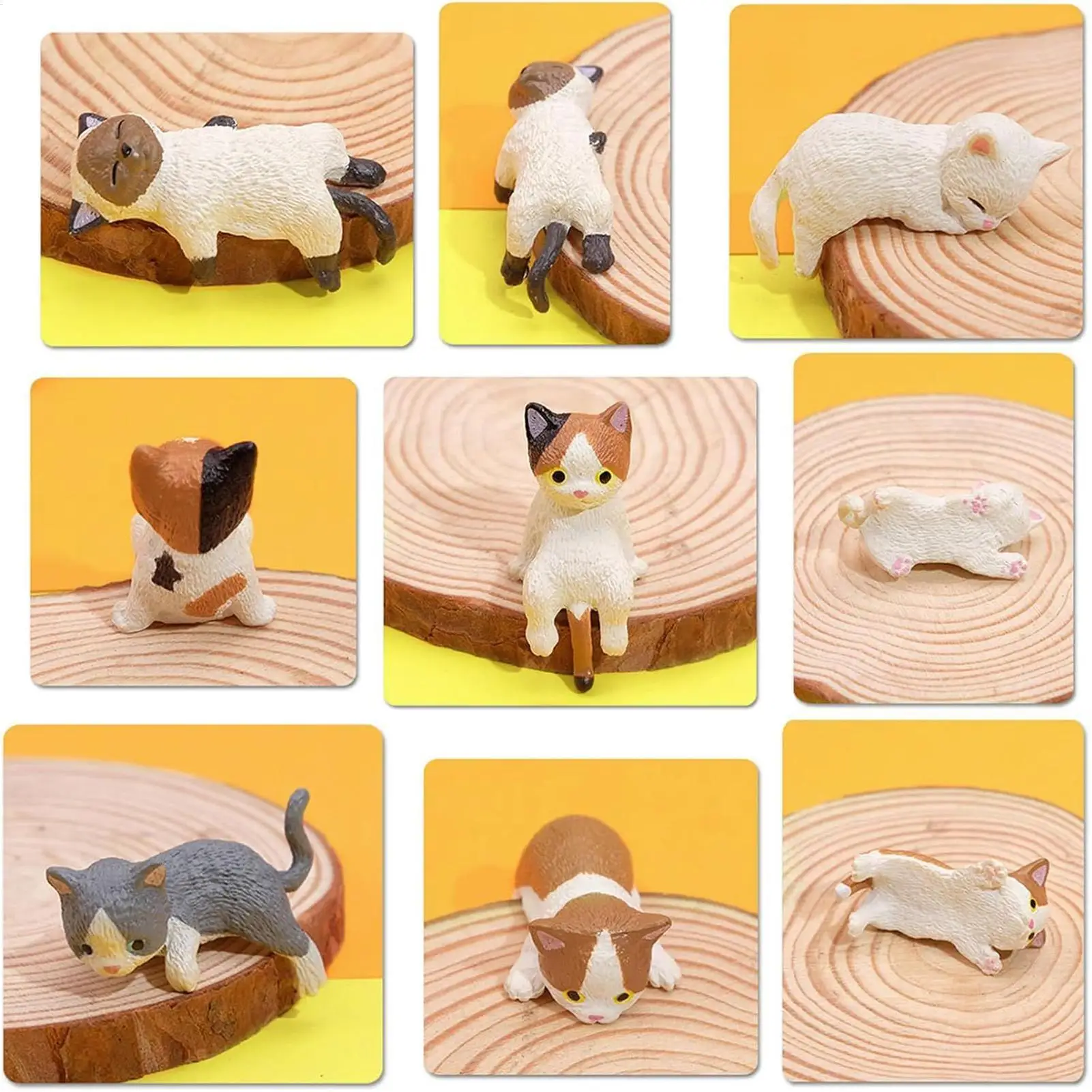4/5 Stück niedliche Kätzchen-Dekoration, kreative schlafende Katzenpuppe, Heimdekoration, Spielzeugkatze, Auto-Innenraum-Landschaftsdekoration, bezaubernde Geschenke – Detail 13