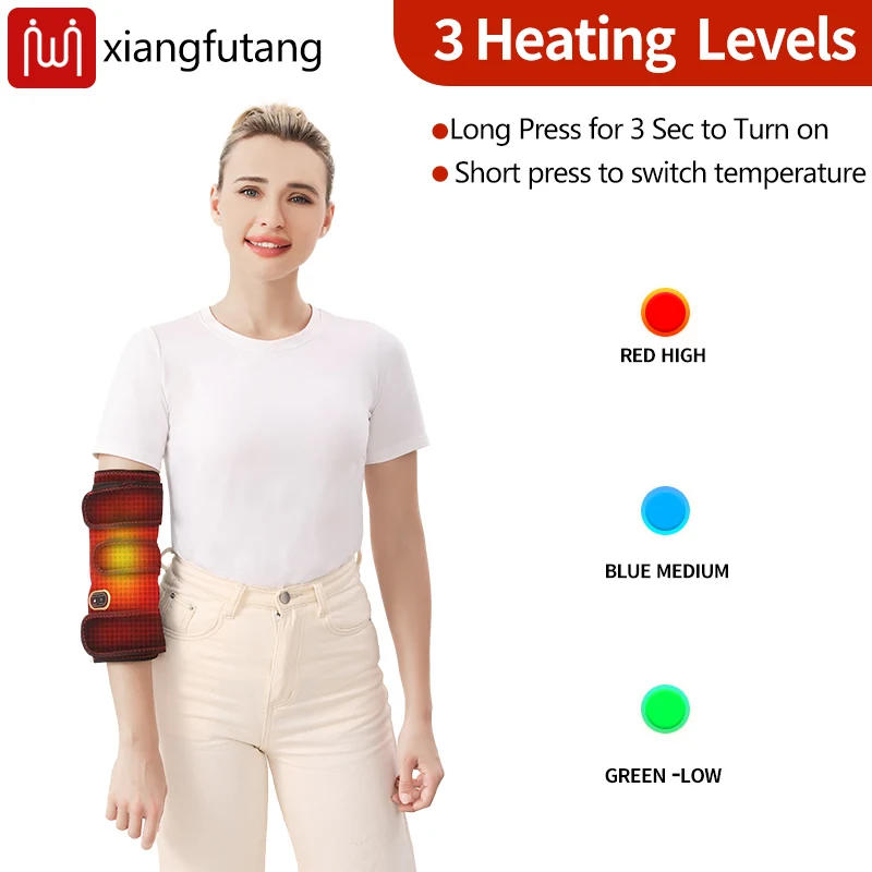 Massageador de cotovelo aquecido, 3 modos de massagem de aquecimento, serve para cotovelo, antebraço, sola, abdômen, alivia tendinite, tênis, cotovelo, dor muscular