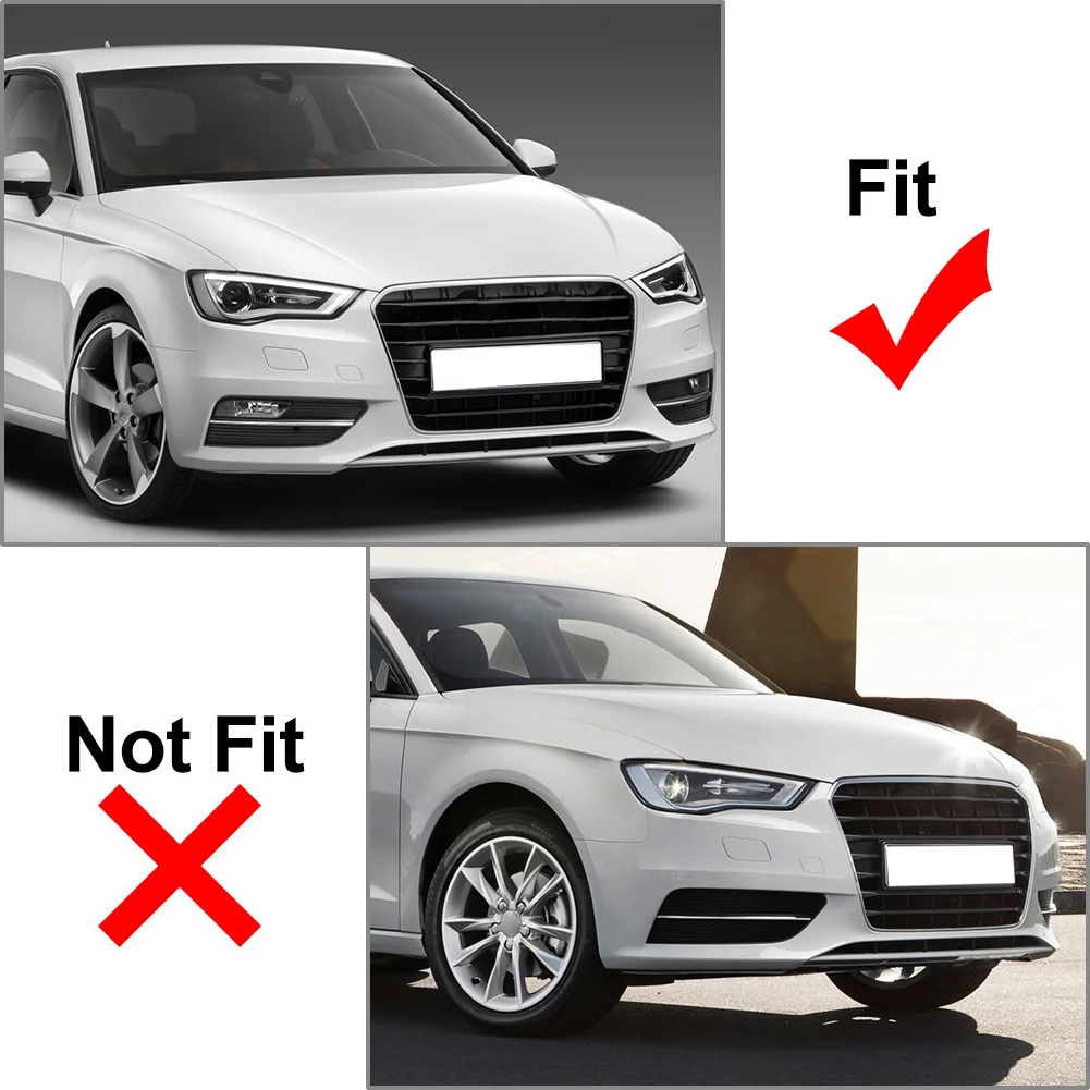 2x Car Open Mesh Honeycomb Front Bumper Lower Air Guide Grille Cover For Audi A1 2014 2015 2016 2017 2018 Standard Version Only