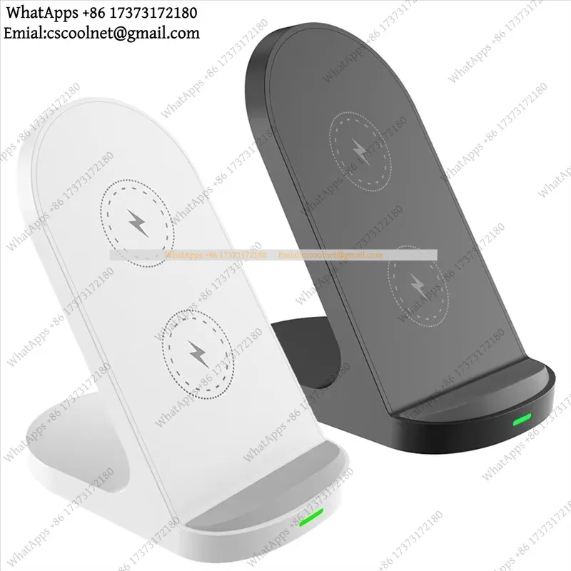 JS02 10-Pack 15W Fast Wireless Charger Charging Stand For Galaxy S24 S23 S22 S21 S20 S10 S9 Note20 15 14 13 12 Pro Black