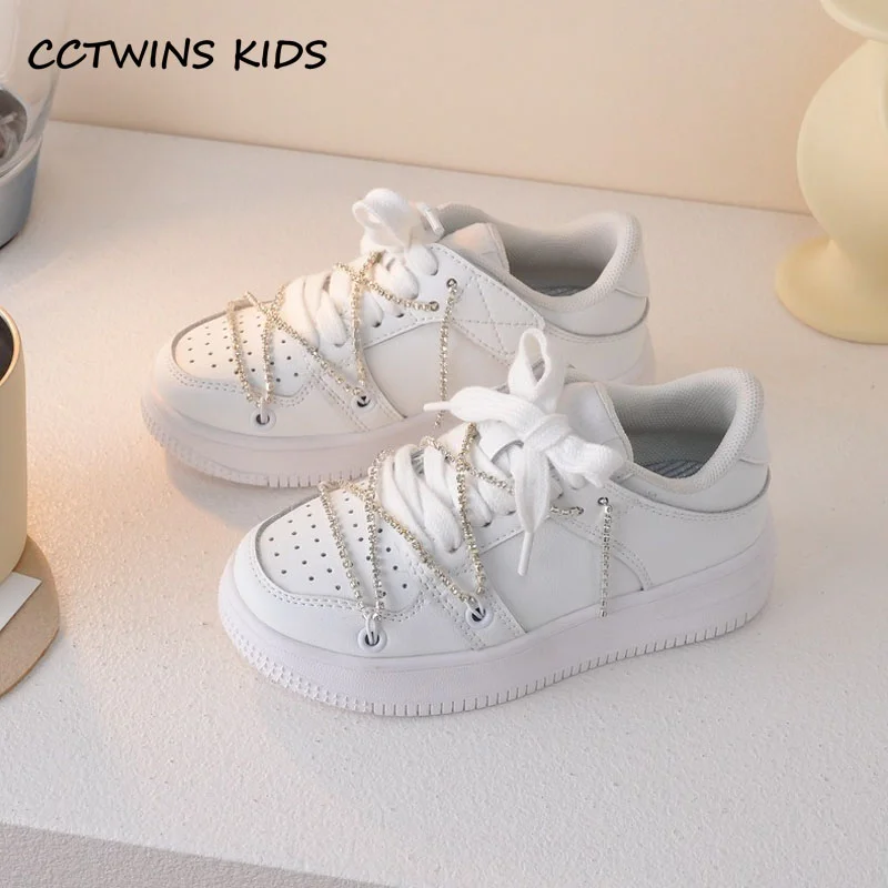 

Kids Shoes 2023 Spring Kids Running Sports Chunky Sneakers Toddler Fashion Brand Breathable White Rhinestone Soft Sole Flats