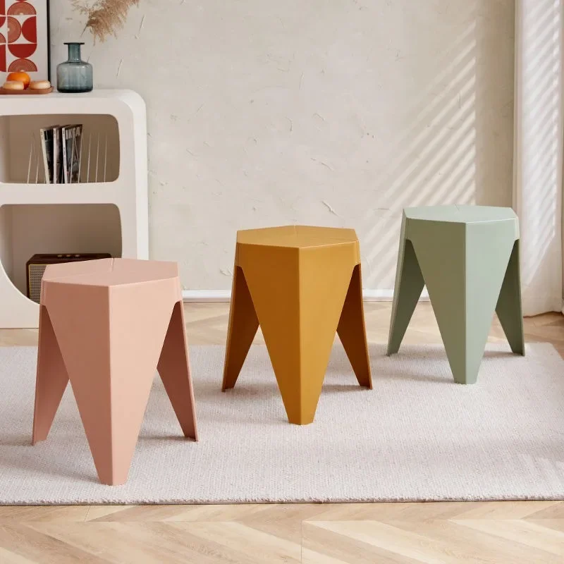 

Decorative Square Dining Stools Plastic Portable Economic Minimalist Dining Stool Restaurant Aesthetic Mueble Comedor Furniture