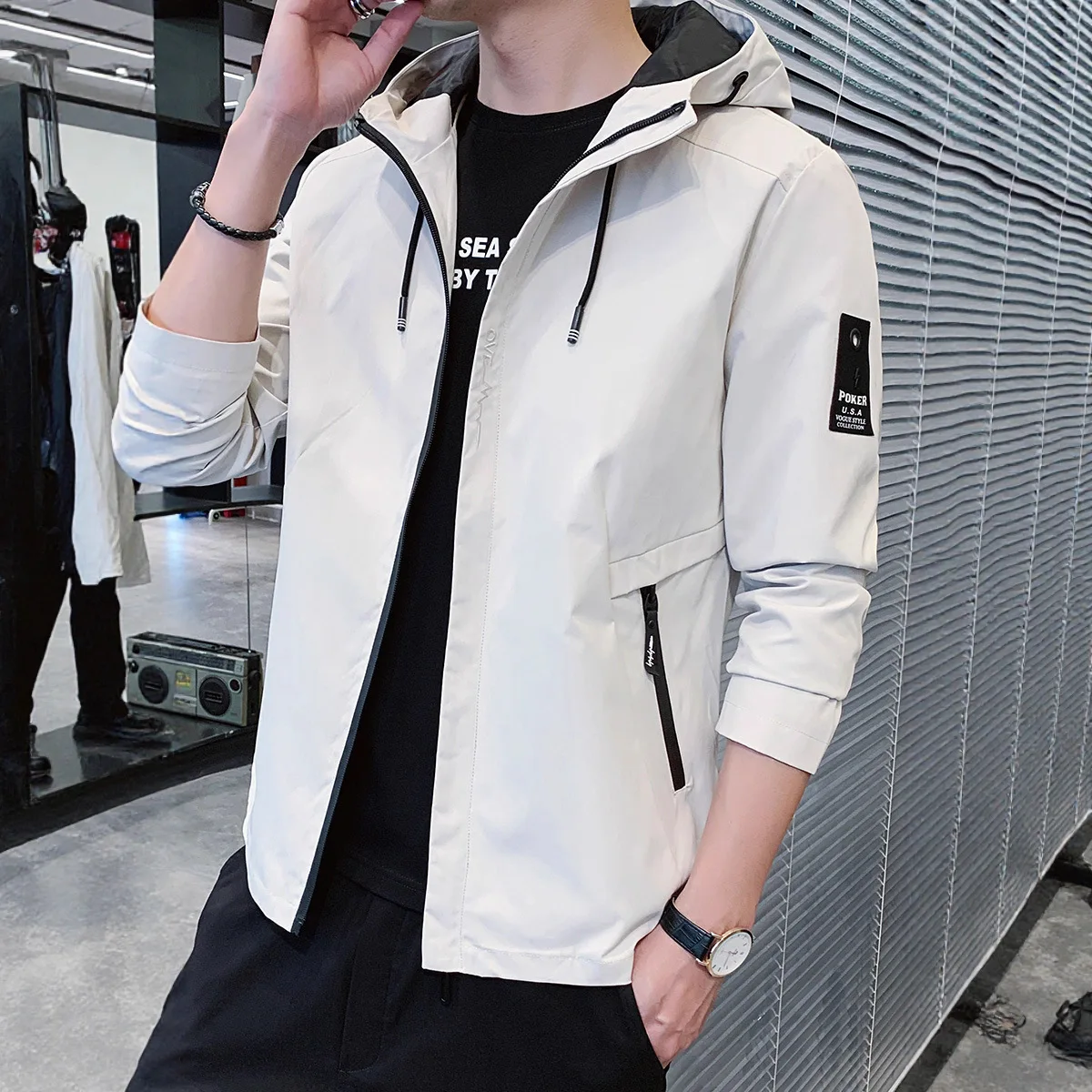 

Men's Jacket Autumn New Trend Stand-up Collar Top Korean Version Casual Coat